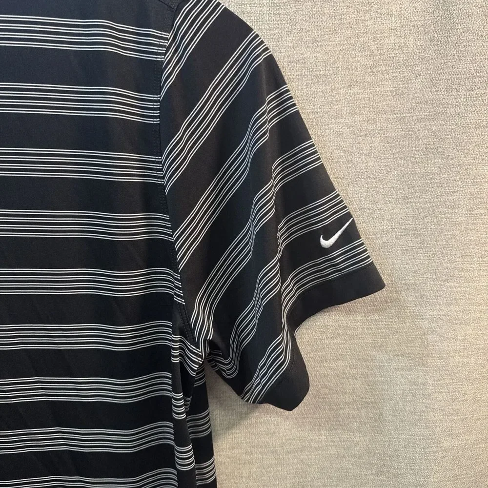 Nike Golf Tour‎ Performance Polo Shirt Dri-Fit Black Short Sleeved Men's XXL 2XL